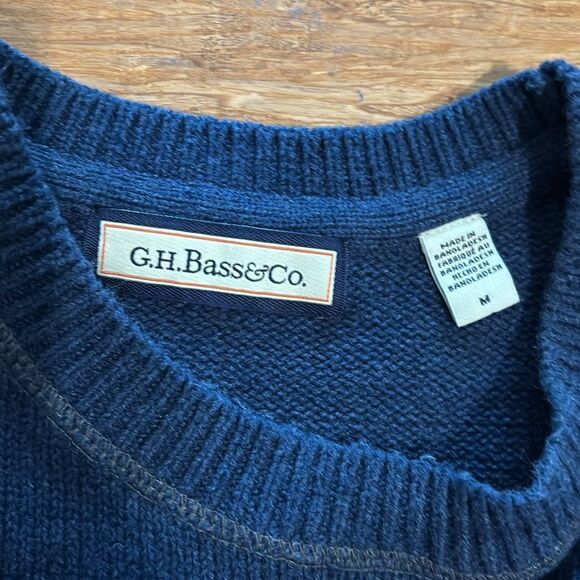 G.H. Bass & Co. Blue Crewneck Sweater, M - Picture 4 of 6